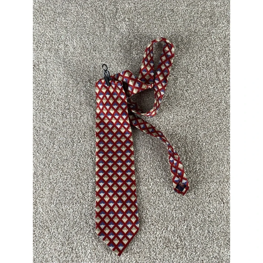 Lot Of 3 Jos A Bank 100% Silk Mens Ties Preppy Business Striped/Geometric/Aztec
